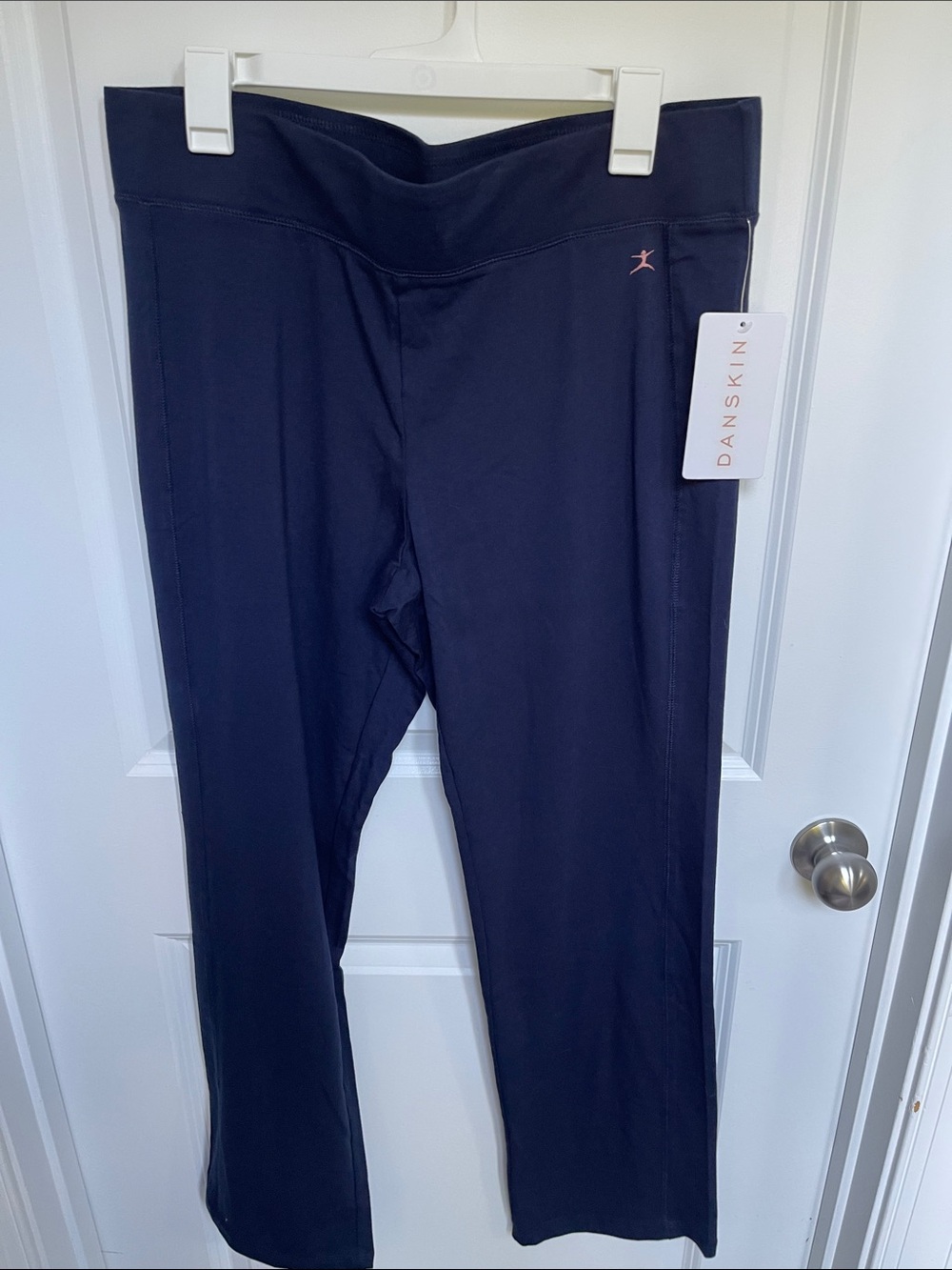 Danskin Navy Leggings with Pink Logo Detail